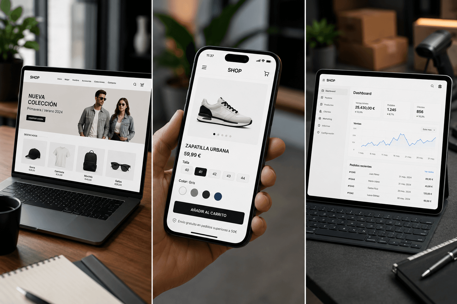 Desenvolvimento ecommerce com catálogo de produto e loja online orientada para a conversão.